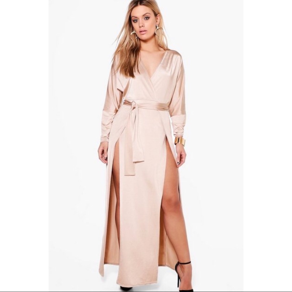 Boohoo Sexy Split Leg Maxi Dress
